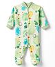 Junior Star Full Sleeves Golf Theme Printed Footed Sleepsuit - Green