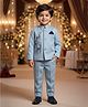 Rikidoos Cotton Woven Full Sleeves Stone Embellished Jodhapuri Coat With Pant - Blue