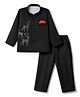 Rikidoos Cotton Woven Full Sleeves Stone Embellished Jodhapuri Coat With Pant - Black