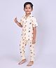 Casa De NeeNee Cotton Woven Half Sleeves Nautical Theme Printed Coordinating Shirt & Pajama Night Suit - Yellow