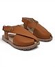 Lil Lollipop Abstract Designed Velcro Closure Mojaris - Tan