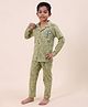 Casa De NeeNee Cotton Woven Full Sleeves Eiffel Tower  Printed Coordinating Shirt & Pajama Night Suit - Green