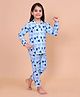Casa De NeeNee Cotton Woven Full Sleeves Watermelon Printed Coordinating Shirt & Pajama Night Suit - Blue