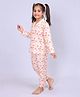 Casa De NeeNee Cotton Woven Full Sleeves Rainbow Printed Coordinating Shirt & Pajama Night Suit - Peach