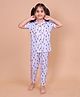 Casa De NeeNee Cotton Woven Half Sleeves Ice Candy Printed Coordinating Shirt & Pajama Night Suit - Purple