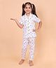 Casa De NeeNee Cotton Woven Half Sleeves Bees Printed Coordinating Shirt & Pajama Night Suit - Off White