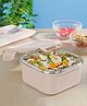 Larah by Borosil Freshbyte 250ml Food Storage Container with Stainless Steel Lid, Microwave Safe Fridge Container for Lunchbox - Beige