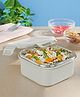 Larah by Borosil 250ml Freshbyte Grey Food Storage Microwave Safe Container with Stainless Steel Lid, Fridge Container for Lunchbox