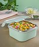 Larah by Borosil 400ml Freshbyte Green Food Storage Microwave Safe Container with Stainless Steel Lid, Fridge Container for Lunchbox
