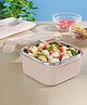 Larah by Borosil 400ml Freshbyte Beige Food Storage Microwave Safe Container with Stainless Steel Lid, Fridge Container for Lunchbox