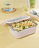 Larah by Borosil 400ml Freshbyte Beige Food Storage Microwave Safe Container with Stainless Steel Lid, Fridge Container for Lunchbox