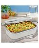 Larah by Borosil Freshbyte 800ml Food Storage Container with Stainless Steel Lid, Microwave Safe Fridge Container for Lunchbox - Grey