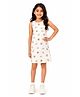 CHILINS Cotton Knit Sleeveless Bread Printed Dress - Beige