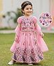 Babyhug Chiffon Woven Half Sleeves Embroidered Choli & Lehenga Set With Dupatta - Pink