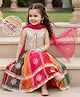 Babyhug Chiffon Woven Sleeveless Embroidered Choli & Lehenga Set With Dupatta - Red