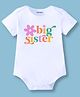 KNITROOT Cotton Knit Half Sleeves Big Sister Text Printed Onesie - White