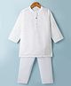 Babyhug Cotton Blend Woven Full Sleeves Kurta Pyjama Set with Embroidery in White