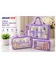 ARCADE TOYS 3-Piece Clear Travel Toiletry Bags Set, Waterproof Transparent Makeup Organizer Pouches with Zipper & Carry Handle Multicolour