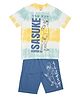 Pantaloons Junior Cotton Knit Naruto Featuring Half Sleeves Sasuke Printed Tee & Shorts Set - Multi Colour