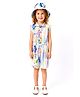 Rose Couture Cotton Blend Woven Cap Sleeves Floral Printed Jumpsuit With Hat - Multi Colour