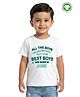Pranava Organic Cotton Knit Half Sleeves Best Boys Are Born In June Text Printed Tee - White