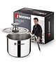 Bergner Argent Triply 12cm (1 L) Milk Boiler with Glass Lid | Silver