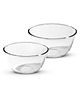 Bergner Ambiento Borosilicate Glass Salad Bowl Set 2pcs(1.3L+2.5L) | Transparent