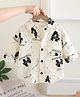 Googo Gaaga Cotton Knit Half Sleeves Abstract Printed Shirt - White