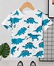 Googo Gaaga 100%Cotton Knit Half Sleeves Dino AOP Tee - White