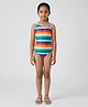 Biglilpeople Sleeveless Striped One Piece Swimsuit - Multi Colour