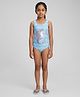 Biglilpeople Sleeveless Mermaidicorn Printed One Piece Swimsuit - Aqua Blue
