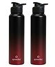 Speedex Stainless Steel Metal Water Bottle 1 Ltr 1000 ml, BIS Approved, Leak Proof Sipper Cap Bottle for Office, School, Gym, Travel, Daily Use for Men, Women, Kids, Adults, Black Wine Set of 2
