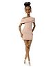 Barbie 32 cm Basics Collectible Doll Model 08 with Brunette HairTan Dress & Strappy Heels - Peach