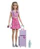 Barbie 29.8 cm Malibu Travel Doll with Stackable Luggage and 10+ Travel Accessories - Pink