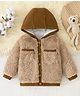 Mark & Mia Fur Hooded Jackets with Full Sleeves - Brown