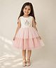 A Little Fable Woven Sleeveless Floral Applique Detailed Unicorn Designed Dress - Multi Colour
