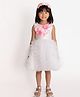 A Little Fable Woven Sleeveless Floral Applique Detailed Dress - White
