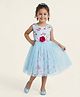 A Little Fable Woven Sleeveless Floral Applique Detailed Striped Dress - Blue