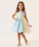 A Little Fable Woven Sleeveless Colour Blocked Designed Dress - Blue