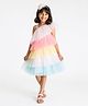A Little Fable Woven Sleeveless Colour Blocked Dress - Multi Colour