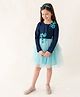 A Little Fable Woven Full Sleeves Floral Applique Detailed Dress - Multi Colour