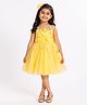 A Little Fable Woven Sleeveless Floral Applique Detailed Dress - Yellow