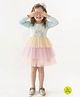 A Little Fable Woven Full Sleeves Sequins Embellished Rainbow Designed Dress - Multi Colour