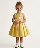 A Little Fable Woven Sleeveless Floral Applique Detailed Dress - Yellow