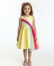A Little Fable Woven Sleeveless Colour Blocked Designed Dress - Yellow