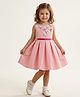 A Little Fable Woven Sleeveless Floral Applique Detailed Dress - Pink