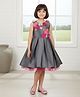 A Little Fable Woven Sleeveless Floral Applique Detailed Dress - Grey
