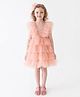 A Little Fable Woven Sleeveless Ruffle Detailed Dress - Light Peach