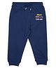 Pantaloons Baby Cotton Knit Cars Printed Track Pants - Navy Blue