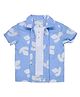 Pantaloons Baby Cotton Woven Half Sleeves Bird Printed Shirt - Light Blue